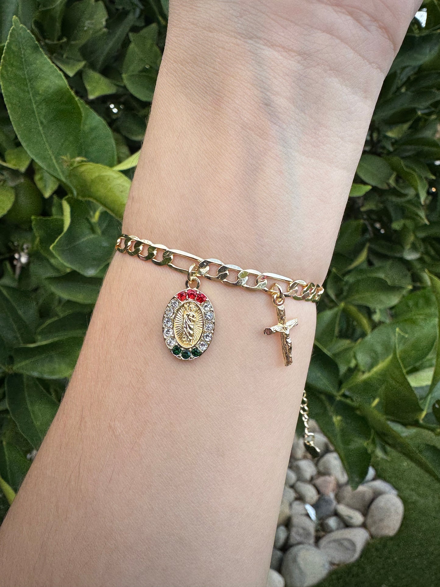18k Gold Plated San Judas Bracelet