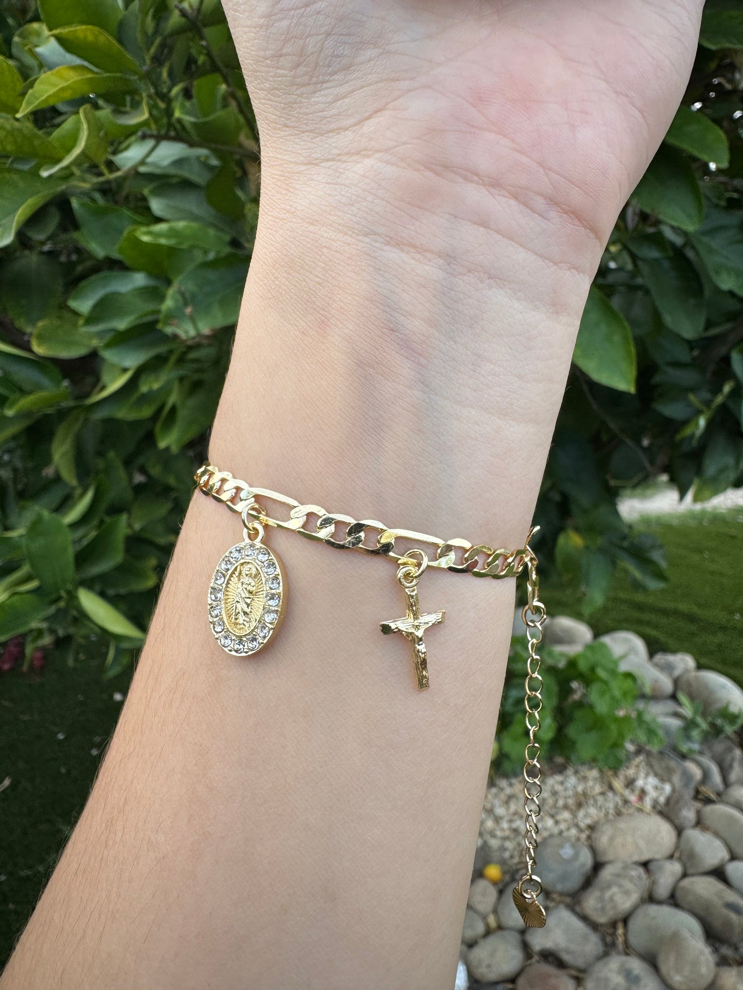 18k Gold Plated San Judas Bracelet