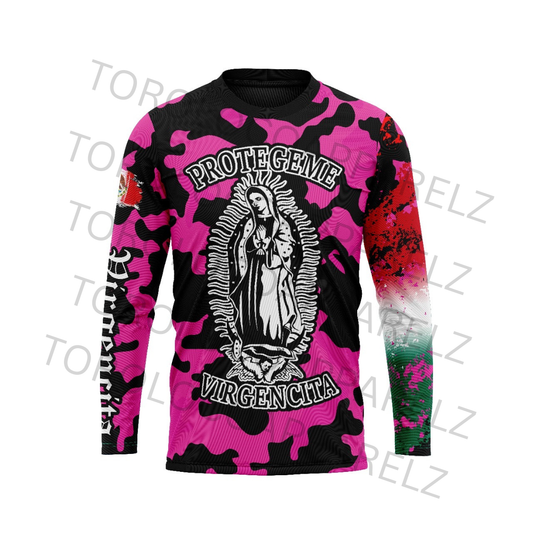 Pink And Black Virgencita Off-Road Jersey
