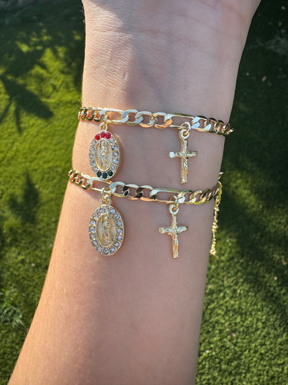18k Gold Plated San Judas Bracelet