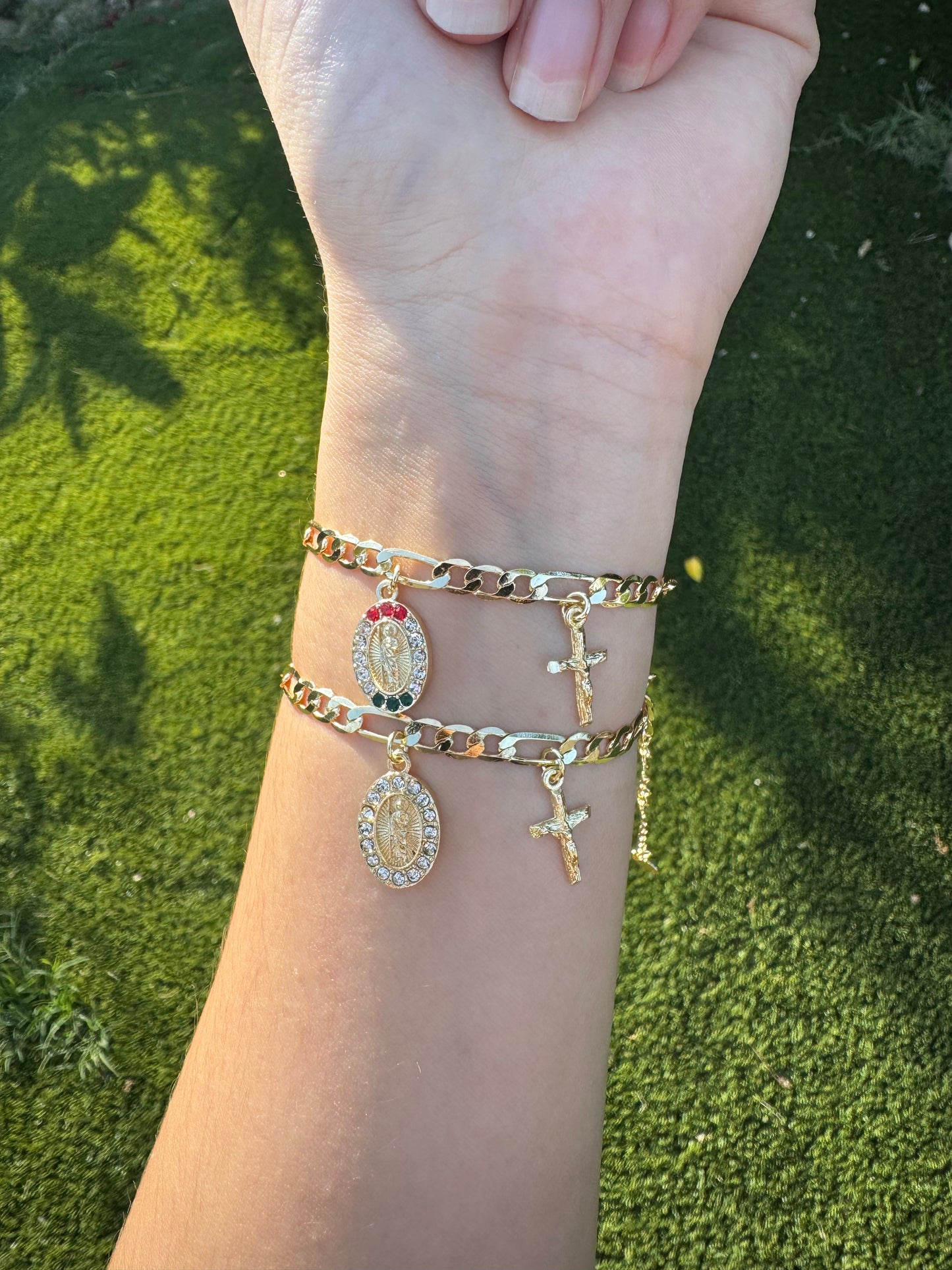 18k Gold Plated San Judas Bracelet
